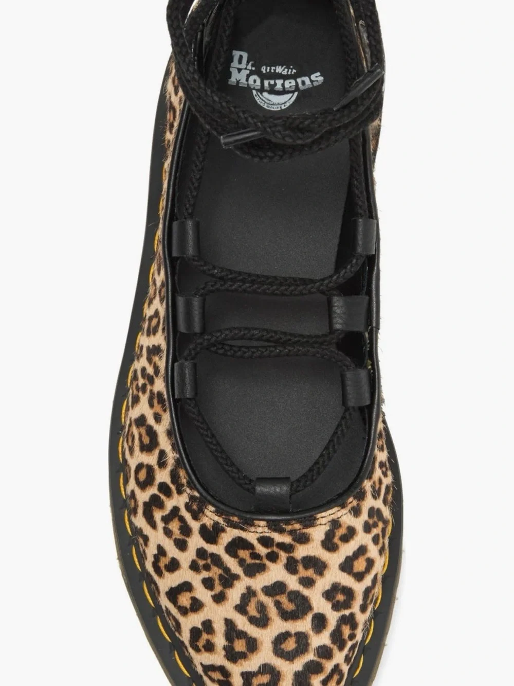 Dr. Marten’s Leopard Animal Print Lace-Up Elphie II Pointed Toe Ballet Flat
